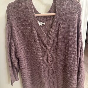 American Eagle Outfitters Mauve V-Neck Sweater